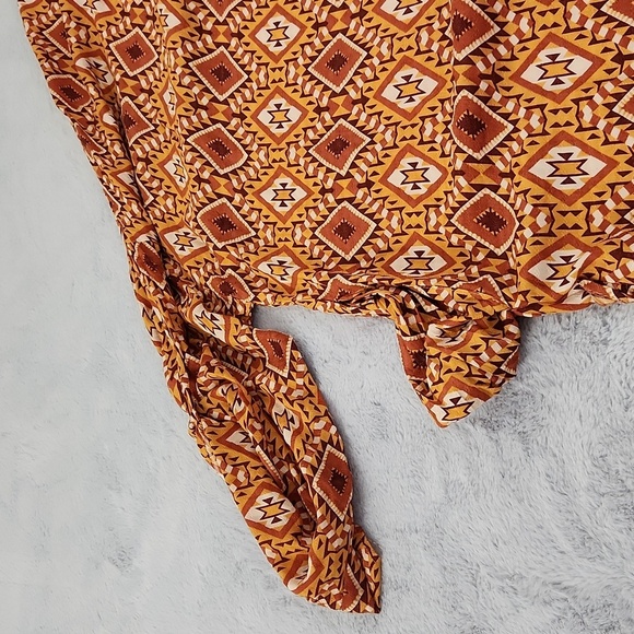 LAST QUEEN paris long sleeve dress abstract browns - Picture 13 of 15